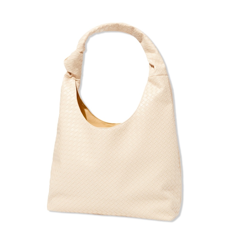 Ulta Beauty Cream Woven Hobo Bag